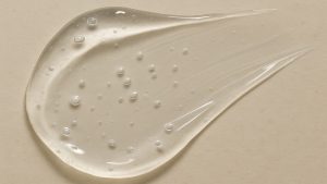 Niacinamide serum smeared on neutral palette