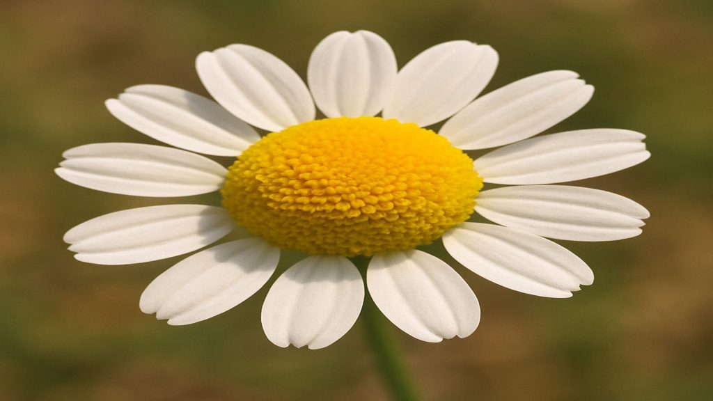 Chamomile flower in full bloom