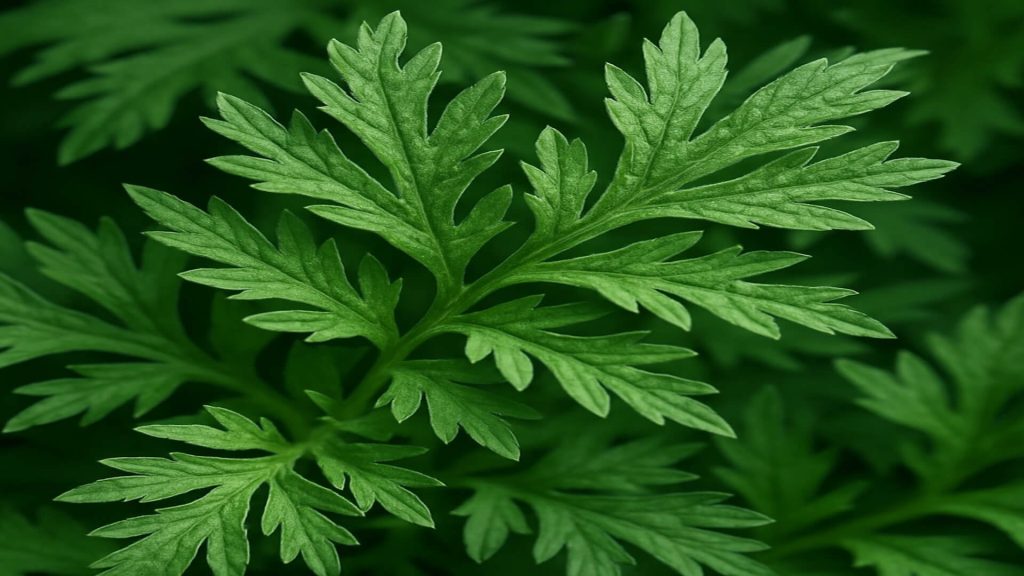 Mugwort specimen leaves in nature