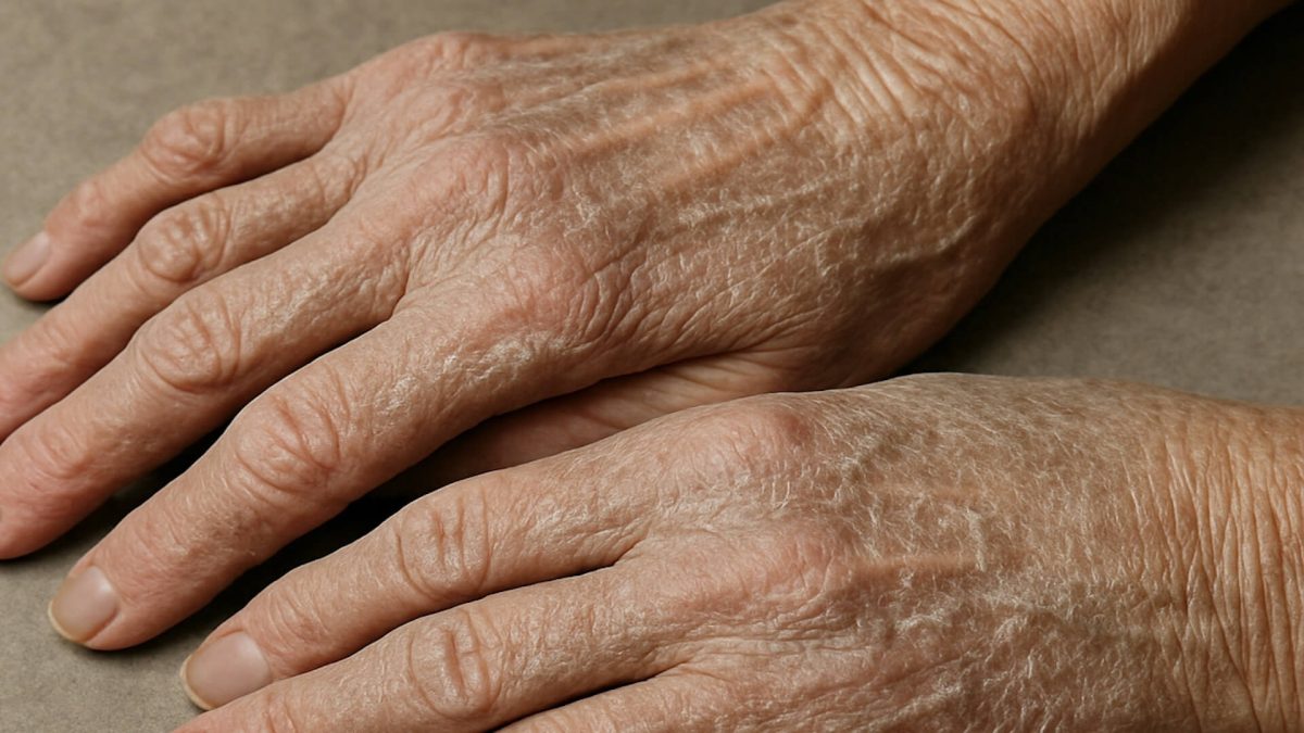 Older patient with xerosis on hands