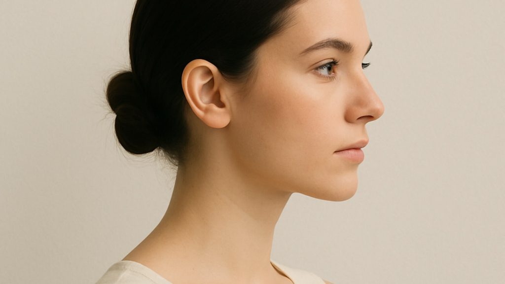 Woman with minimalist beauty look