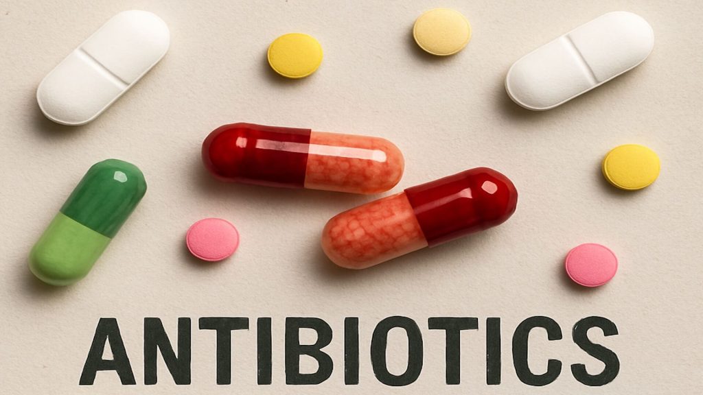 Assortment of antibiotic erythromycin pills