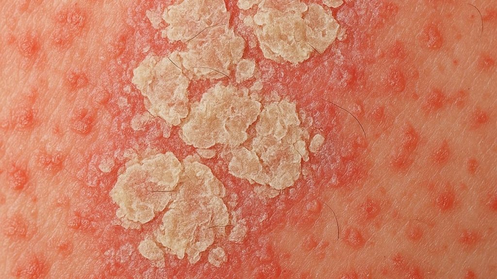 Seborrheic dermatitis closeup on skin