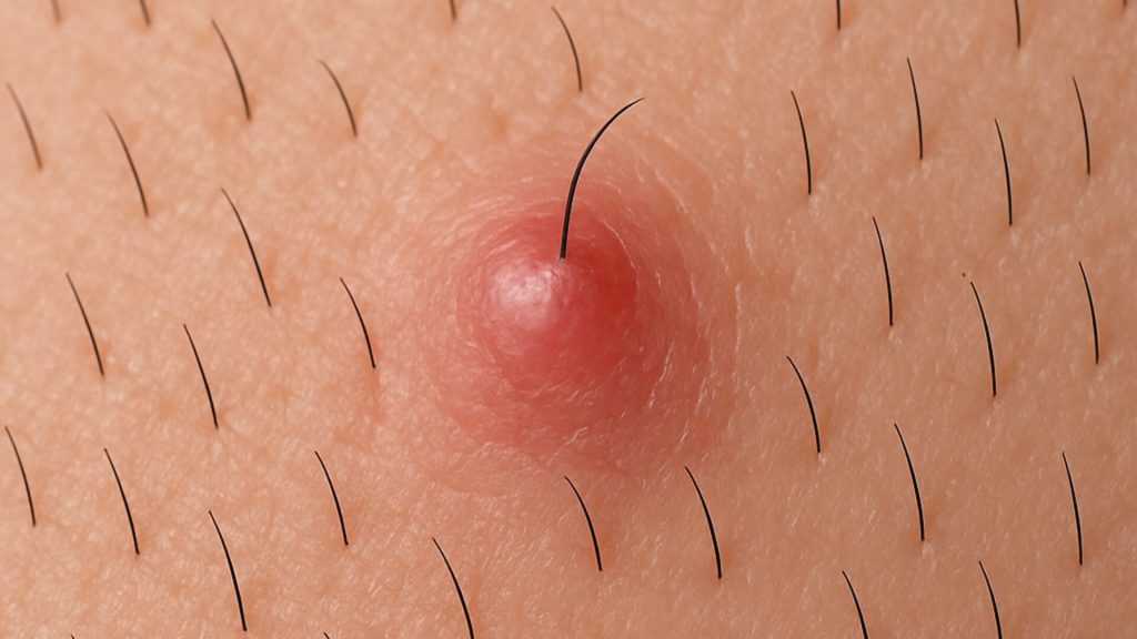Closeup of ingrown hair