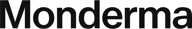 Monderma's logo in black on a transparent background