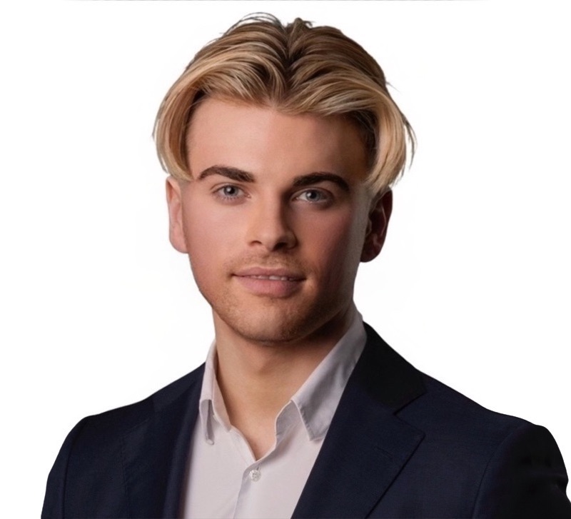 Oliver Belcher portrait on a white background